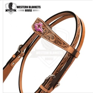 Western Blankets <b>House</b> Super Export Quality Comfortable Racing Horse Headstall Bridle Breast Collar Set Cow Leather for Horse - Product Image 3