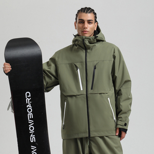 Chaqueta de Esquí Impermeable Roja para Hombre, con Capucha, Aislamiento Sintético, para Snowboard, con Cierre de Cremallera - Product Image 2