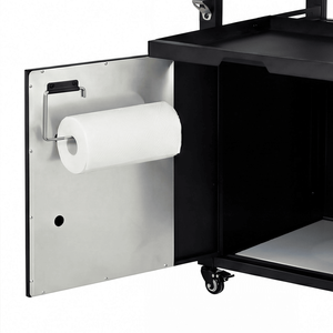 Carrello da Esterno K K 39.5'' con Piano in Acciaio Inox, Armadietto Portaoggetti, Forno per Pizza e Ruote - Carrello Bar da Esterno - Product Image 4