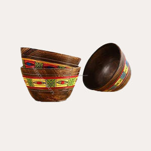 Bol en bois de manguier à la main vaisselle de cuisine écologique bol au design japonais pour usage domestique - Product Image 1