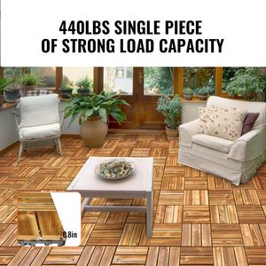 Set di 10 Piastrelle Incastrabili 30x30cm, Pavimentazione in Legno di Pino Canforato Impermeabile per Tutte le Condizioni Atmosferiche, per Patio e Terrazza - Fai da Te - Product Image 3