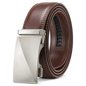 Ceinture automatique en cuir véritable marron Everglide Corporation, boucle rectangulaire en acier, ceinture formelle pour homme, durable, largeur 35 mm - Product Image 5