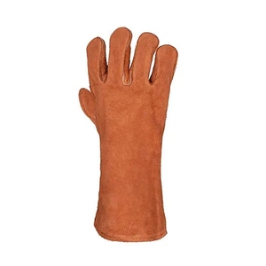 Gants de soudeur haute performance résistants à l'abrasion, en cuir de vachette pleine fleur, doublés coton, pour la sécurité et usage général - Product Image 3