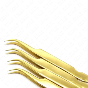 Gold Stainless Steel Eyelash Tweezers Custom Private Label Pointed Tip Volume Lash Extension Professional <b>Tool</b> - Product Image 6