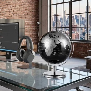 Globo Terráqueo Giratorio de Metal para Escritorio con Base |   Globo Terráqueo Decorativo de Sobremesa para el Hogar, la Oficina y Regalos Corporativos - Product Image 5