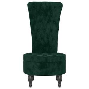 Chaise de bureau à dossier haut en velours vert foncé, bois massif et contreplaqué, pièce unique - Product Image 3