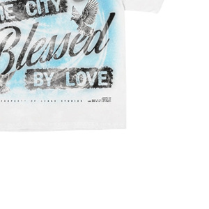 T-shirt blanc à manches courtes pour homme, coupe classique, style urbain, jersey 100% coton, tricoté, collection Heart of the City Blessed Love - Product Image 2