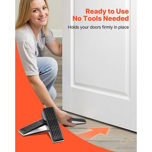 Set di 2 Fermaporta Robusti in Lega di Zinco Premium con Cuscinetti Antiscivolo in PVC su Entrambi i Lati, Cuneo di Fermo Inferiore Autoportante per Porte - Product Image 5