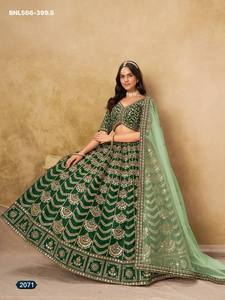 Conjunto de Lehenga Choli y Dupatta de Seda Artística de Alta Calidad con Bordado, para Bodas, Moda Femenina, Fabricante y Exportador Indio - Product Image 2