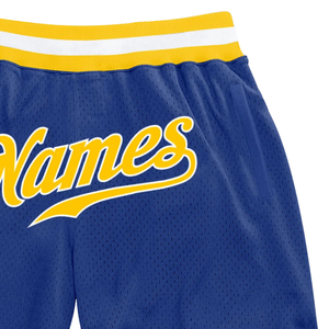 Pantalones Cortos de Baloncesto de Malla Sublimada Azul y Amarillo para Hombre, Pantalones Cortos Deportivos de Poliéster con Estampado Digital para Entrenamiento, Ropa Deportiva - Product Image 6