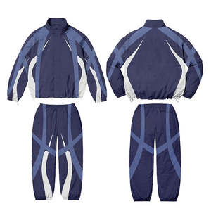 Ensemble de survêtement de jogging personnalisé de haute qualité avec logo, coupe-vent en nylon épais et surdimensionné à fermeture éclair pour homme - Product Image 3