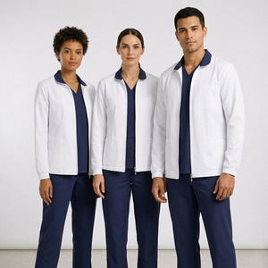 Blouse de laboratoire médicale unisexe en bambou, polyester et élasthanne, respirante, antibactérienne, uniforme de travail pour médecins, infirmières et hôpitaux - Product Image 1