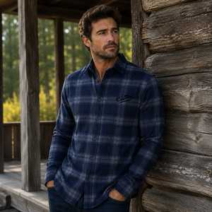 Custom Men's Regular Fit Flannel Plaid Shirt Full Sleeve Turn-down Collar 100% Cotton Casual Winter Wear Single <b>Button</b> Closure - Product Image 3