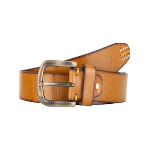 Cinturón clásico de cuero vacuno 100% de primera calidad en color tostado natural para hombre, adecuado para uso formal o informal, con hebilla de latón macizo. - Product Image 5