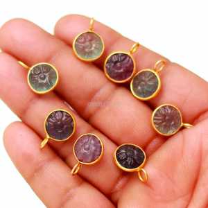 Natural Multi Fluorite Flower Pendant 925 Sterling <b>Silver</b> Hand Carved Gemstone Charm Fluorite Stone Pendant For Jewelry Making - Product Image 5