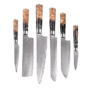 Damascus Steel Kitchen <b>Knife</b> <b>Set</b> 8-Piece Handmade Wooden Handle 67 Layers <b>Sharp</b> Blades Ambidextrous Stainless Steel - Product Image 3