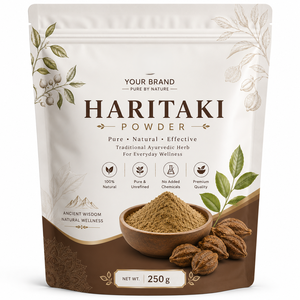 Poudre de Haritaki de qualité supérieure, qualité alimentaire naturelle, 250g, pour l'industrie alimentaire, OEM, ODM, marque privée, approvisionnement en vrac - Product Image 1