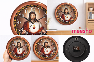 Liviya Jesus Wall <b>Clock</b> Religious Christian Decor Silent Quartz Plastic <b>Digital</b> Printing Personalization Mother's Day Christmas - Product Image 3