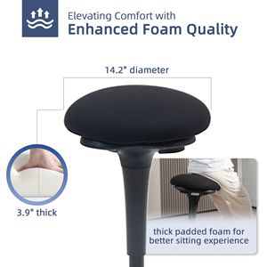 "Adjustable Rocking Wobble <b>Chair</b> with <b>Padded</b> Black Seat-BIFMA Certified Aluminum Frame" - Product Image 6