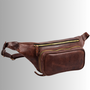 Bolso de Pecho Personalizado para Hombre, de Cuero Genuino, Estilo Vintage, con Cierre, Portátil, Bandolera, Bolso de Hombro, Bolso de Cintura - Product Image 3