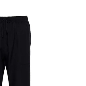 Pantalones de chándal de invierno para hombre, negros, 100% algodón, anti-bolitas, con cintura elástica y cordón, estilo casual, jogger, de punto de peso medio, frente liso - Product Image 3