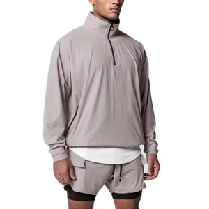 Summer Nylon Windbreaker <b>Jacket</b> <b>Short</b> Set Zip up Long Sleeve Shirt and <b>Shorts</b> Set Custom Clothing Manufacturers - Product Image 1