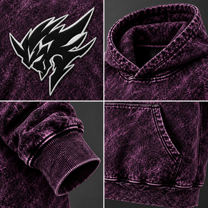 Sweat à capuche violet délavé pour homme, motif personnalisé, streetwear, pull molletonné, coupe oversize, mode décontractée, vente en gros OEM - Product Image 4