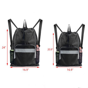 Custom Polyester Nylon Drawstring Backpack Gym <b>Bags</b> Pockets Unisex <b>String</b> Sports <b>Bag</b> Foldable Waterproof Features - Product Image 2