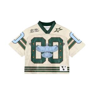 Custom <b>Retro</b> Soccer Jersey Men Loose Fit Mesh Polyester Boxy Cropped Football Jersey T-shirt Men - Product Image 3