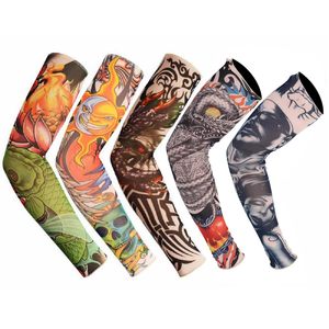 Mangas de Ciclismo con Estampados de Dragón y Tatuajes, Protección Anti-UV para Adultos, Unisex, de Poliéster - Product Image 1