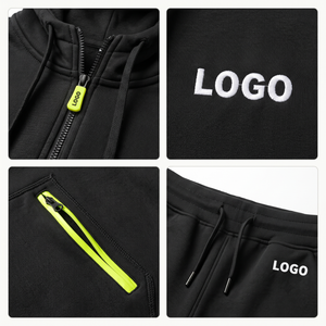 OEM Customizable Athletic Wear for Men Cotton Fleece <b>Techwear</b> Half Zip Tactical Jogger Set XS Solid Windproof Blank Sweatsuit - Product Image 4