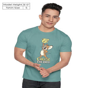 เสื้อยืดคอกลมสีพื้นแบบหนา 300 กรัม คุณภาพสูง ขายส่ง ทรงหลวม สไตล์ลำลอง แฟชั่นแบรนด์ดัง ผลิตจากโพลีเอสเตอร์ สำหรับผู้ชาย - Product Image 1