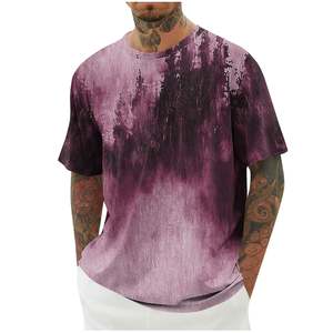 OEM Men's Tie Dye T-Shirt Lightweight Oversized Gradient Color T-Shirt Summer Casual Crew Neck Loose Fit Tee 100% Cotton 180 GSM - Product Image 5