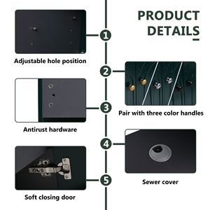 Mobile bagno freestanding da 36 pollici con 2 ante ammortizzate, senza lavabo (confezione KD) - Product Image 2