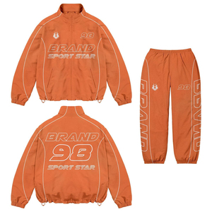 Custom Men Y2K Tracksuit Set Retro Streetwear <b>Oversized</b> Windbreaker <b>Jogger</b> Sportswear - Product Image 3