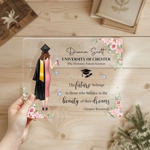 Plaque de graduation personnalisée Congrats Grad Plaque acrylique New Graduate Gift UV Printed 'Class of 2024 'Graduation Sign - Product Image 4