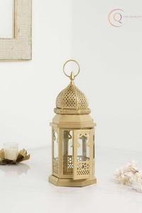 Linterna de Vela con Forma de Domo de Mezquita en Metal Dorado para Ramadán, Navidad y Pascua 2027, para el Hogar y Eventos, Duradera - Product Image 4