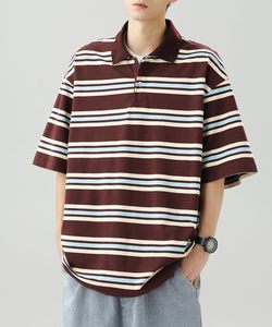 Chemise décontractée pour homme en tricot respirant à manches longues, rayée rose et blanche - Product Image 5