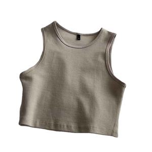 Top Corto Personalizado de Cintura Alta y Ajuste Delgado, Top Corto Elástico sin Mangas para Mujer, Top Corto Transpirable y con Soporte - Product Image 4