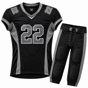 Conjunto de Uniforme de Fútbol Americano para Hombre, Sublimado, Cuello en V, Manga Corta, Poliéster Transpirable, Ajustado, para Todas las Temporadas - Product Image 5
