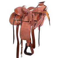 Magnifique selle western en cuir de cheval travaillée à la main avec accessoires d'équipement