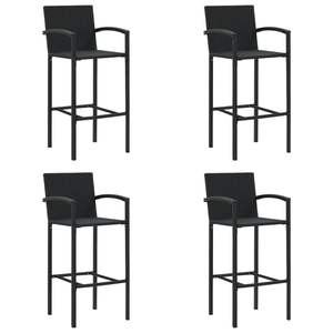 Set di 4 sgabelli da bar in rattan sintetico nero modello D0100H79F42 - Product Image 1