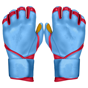 Gants de frappeur de baseball en cuir Cabretta personnalisés, fermeture auto-agrippante, légers, manchette longue, support étendu, antidérapants, pour adulte - Product Image 1