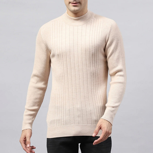 Suéter de Cachemir 100% para Hombre, Cuello Alto Acinturado, Manga Larga, Color Sólido, Tejido de Punto para Otoño - Product Image 1