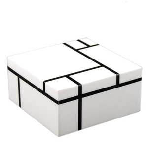 Handcrafted Indian Love Zigzag Design Resin Inlay Jewelry <b>Storage</b> <b>Box</b> with Customizable Size & Color for Home Decoration - Product Image 1