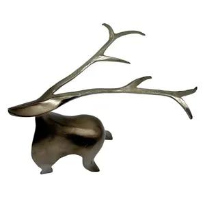 Figurine de cerf en bronze moderne, sculpture abstraite d'animal, décoration d'intérieur, pièce d'art, artisanat de fonderie, ornement en métal - Product Image 3