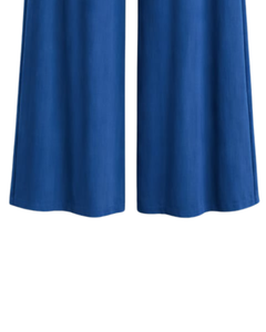 Pantalon large bleu roi pour femme, taille haute, avec cordon de serrage, coupe décontractée, pantalon droit, doux et confortable, tenue décontractée, mode - Product Image 6