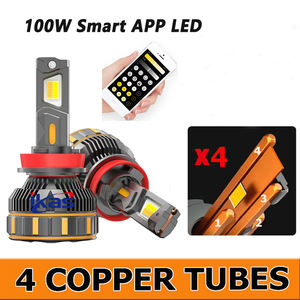 IKAS Usine Nouvelle Arrivée <span class=keywords><strong>Super</strong></span> Lumineux Salut/Bas Faisceau H4 APP LED 100W 3 Couleurs H1 H4 H11 H7 App Control Led Phares Ampoule pour Voiture - Product Image 3