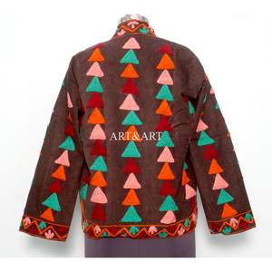 Veste matelassée en coton 100% brodée Cotrise, nouveau motif de haute qualité, fabriquée à la main en Inde, manches longues, col montant, pour femme, automne - Product Image 5