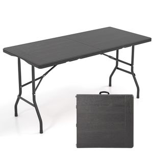 Tavolo da Picnic Pieghevole 5FT - Piano in HDPE Effetto Legno, Tavolo Portatile per Esterni e Interni con Piedini Antiscivolo - Capacità 400 libbre - Product Image 4